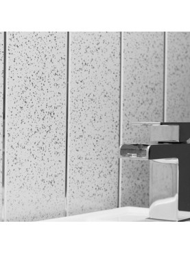 White Sparkle Silver 2 Strip 250mm Wall Cladding 25 % off