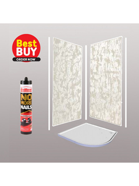 White Frost Bathroom Wall Panel Shower Kits