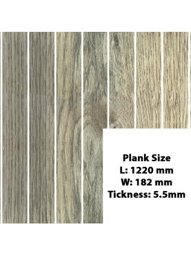 Frost Grey Oak Wood Vinyle Flooring Planks, 2.65 m2 With Free Under Layer