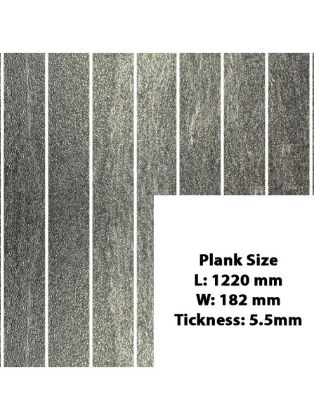 Wiltshire Grey Oak Wood Vinyle Flooring Planks, 2.65 m2 With Free Under Layer